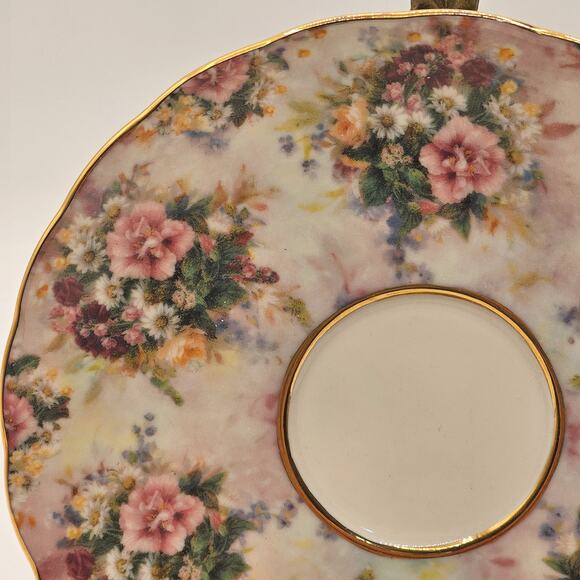 Vintage Bradford Editions Lena Liu "Precious" Floral Teacup & Saucer Set - Picture 3 of 5